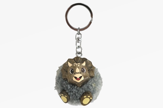 Holz Anhänger Pompom Triceratops (6)