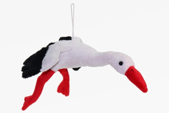 Plüsch Storch mit Band Länge 28 cm (6)