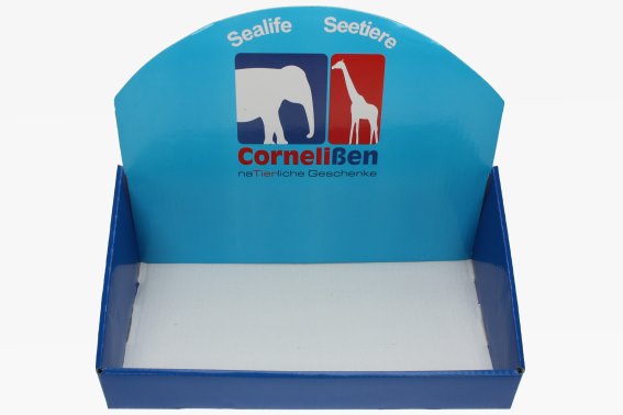 Displaybox blau für Plüsch Seetiere