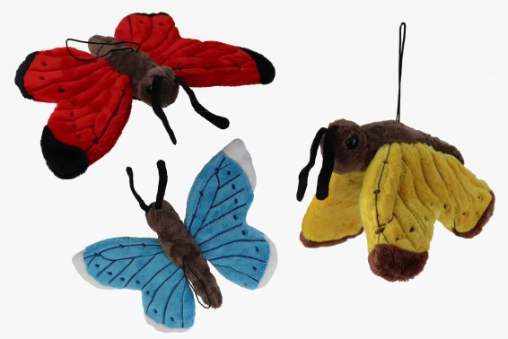 Plüsch Schmetterling mit Band 3fach (6)