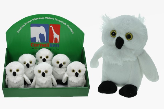 Plush snowy owl white h 14 cm (6)