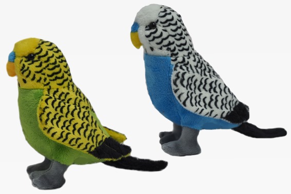 Plush budgie 2 assorted h 19 cm (6)