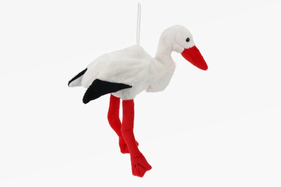 Plush stork standing with ribbon (6)
