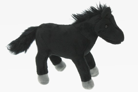 Plush black horse length 25 cm (6)