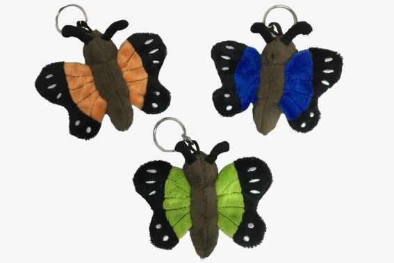 Plush pendant butterfly 3 assorted (12)