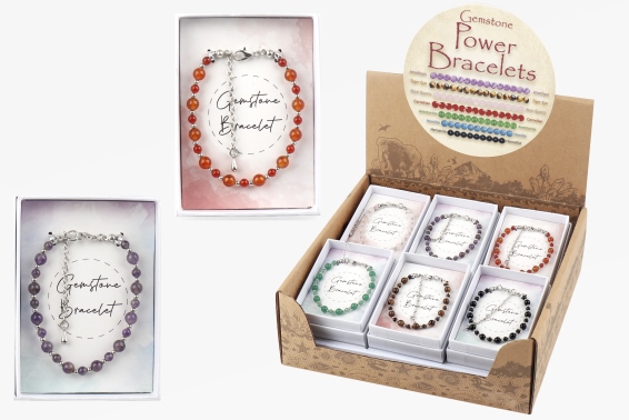 Gemstone bead bracelet 6 assorted (12)