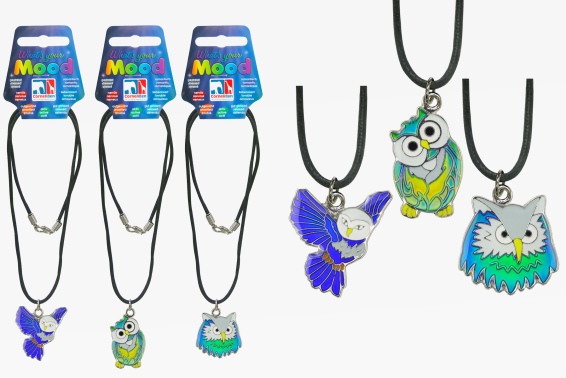Mood necklace owl 3 assorted (36)
