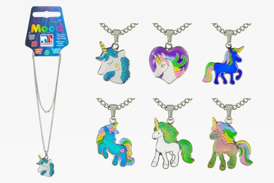 Mood necklace unicorn 6 assorted (36)