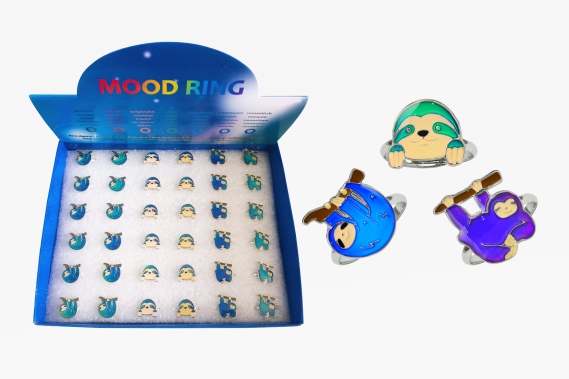 Mood rings sloths 3 asst. 36pcs set (1)