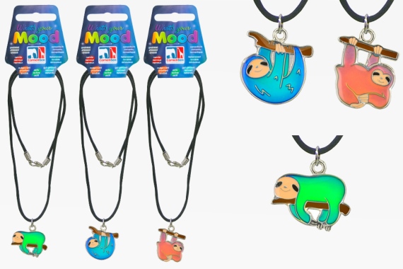 Mood necklace sloth 3 assorted (36)