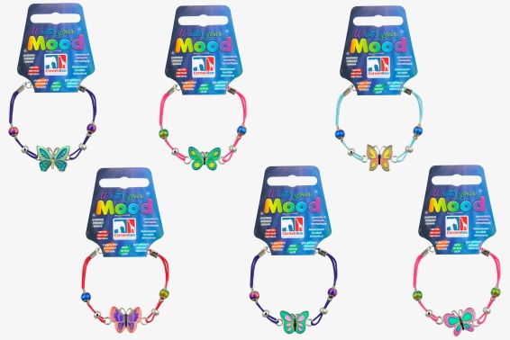 Mood bracelet butterfly 6 assorted (36)