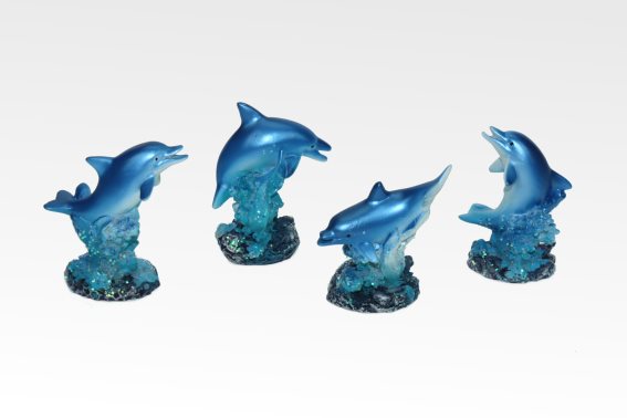 Poly dolphin 4 assorted h 5 cm (12)