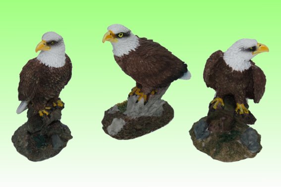Poly bald eagle 3 assorted h 10 cm (3)