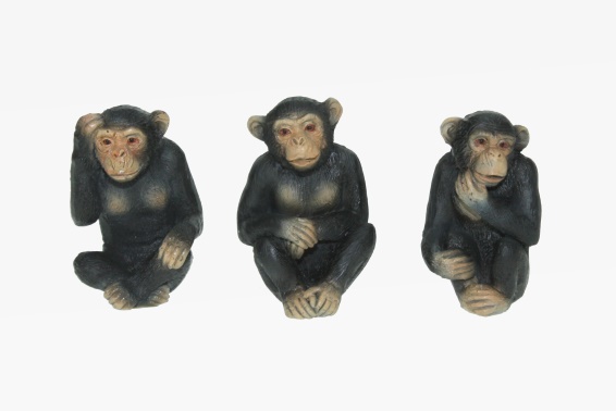 Poly monkey 3 assorted h 4,5 cm (12)