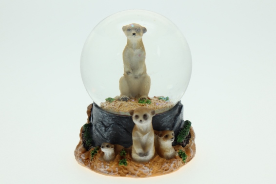 Glitzerkugel Erdmännchen H 9 cm (6) Glitzerkugel Erdmännchen H 9 cm (6)