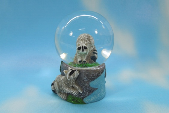 Glitzerkugel Waschbär Höhe 6,5 cm (6) Glitzerkugel Waschbär Höhe 6,5 cm (6)