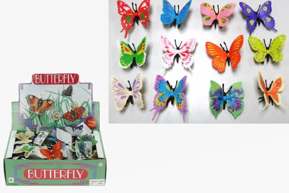 PVC butterfly 12 assorted l 5 cm (96)