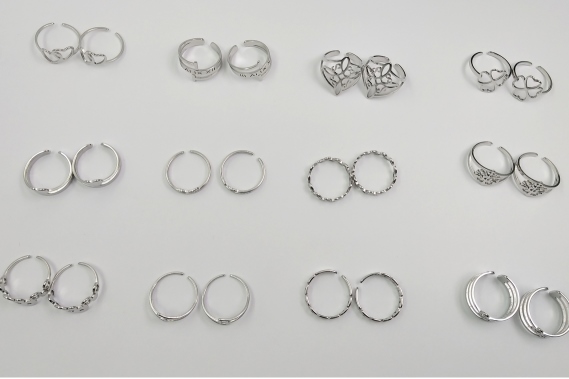 Stainless steel ring 12 assorted (48)