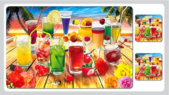 3D Tischset Cocktails 3er Set (10)