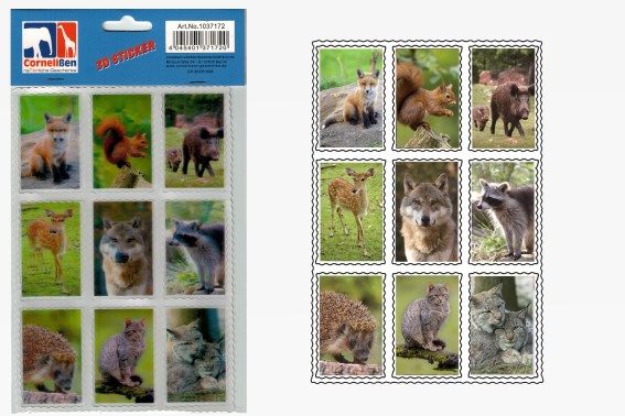 3D Sticker Wald+Wildtiere 9er Set (25)