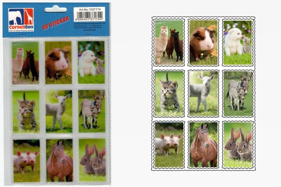 3D stickers farm animals 9pcs set (25)