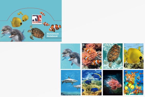 3D notebook marine animals 8 asst. (80)