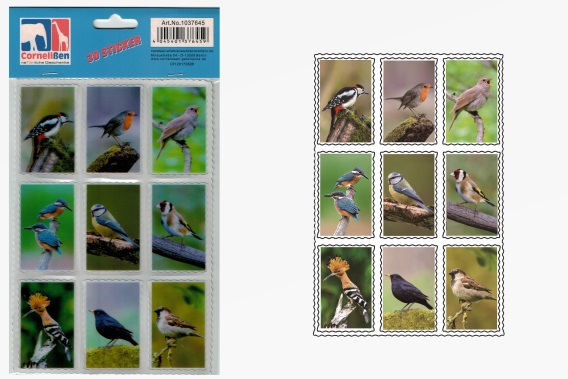 3D Sticker einheimische Vögel 9er Set