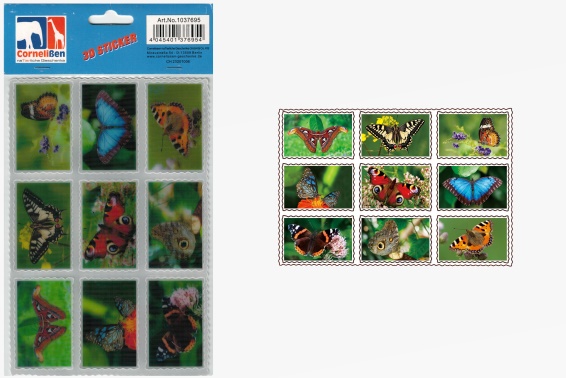 3D stickers butterflies 9pcs set (25)