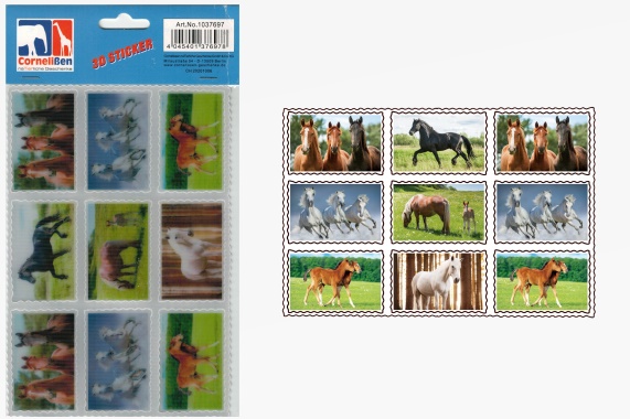 3D stickers horses 9pcs set (25)