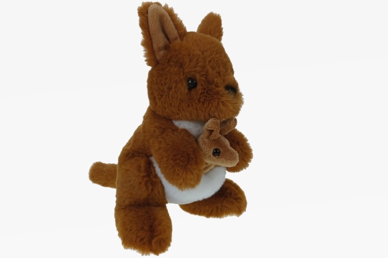 Plüsch Känguru mit Baby H 24 cm (6)