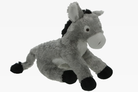 Plush grey donkey length 34 cm (3)
