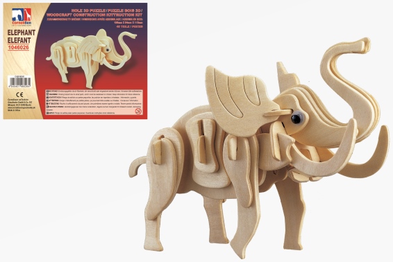 Holz 3D Puzzle Elefant (12)