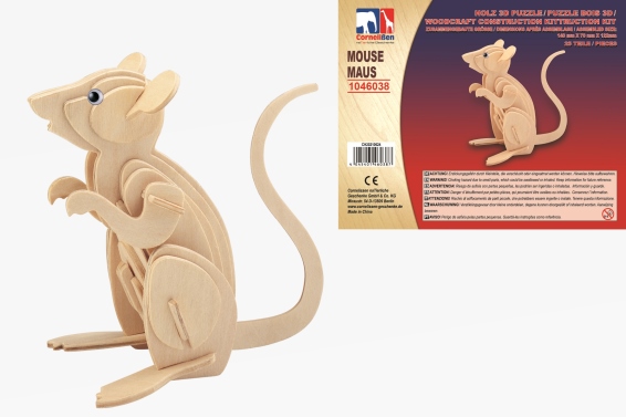Holz 3D Puzzle Maus (12)