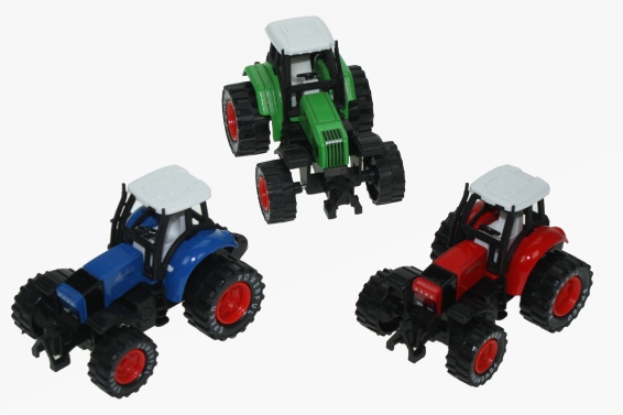 Pull back farm tractor 3 assortet (12)