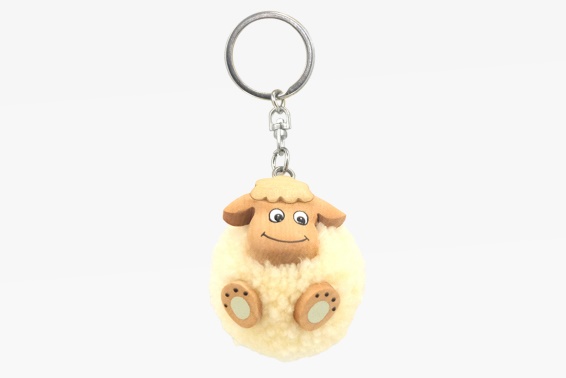 Holz Anhänger Pompom Schaf weiß (6)
