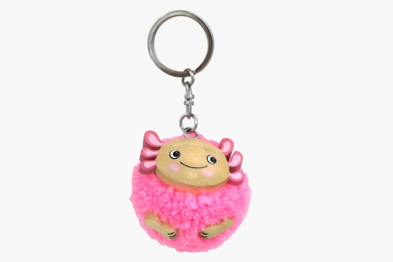 Holz Anhänger Pompom Funny Axolotl