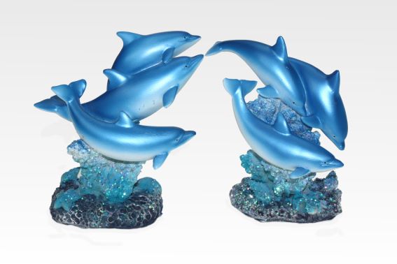 Poly 3 dolphins 2 assorted h 11,5 cm (2)