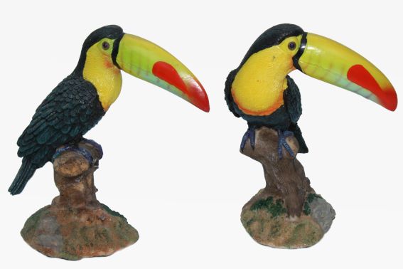 Poly toucan 2 assorted height 13 cm (2)