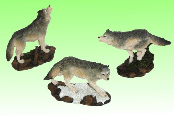 Poly wolf 3 assorted l 9 to 10,5 cm (6)