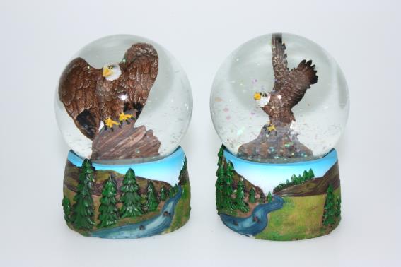 Glitter ball bald eagle 2 assorted (6)