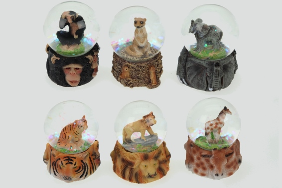 Glitter ball zoo animal 6 assorted (6)