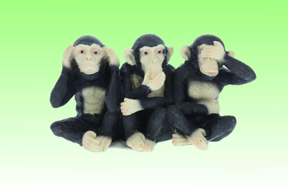 Poly three wise monkeys l 10,5 cm (3) Poly three wise monkeys l 10,5 cm (3)