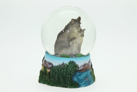 Glitter ball wolf family height 9 cm (1)