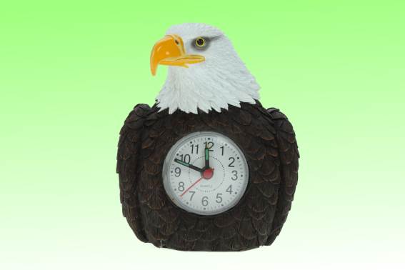 Poly Uhr Weißkopfseeadler H 13 cm (1)