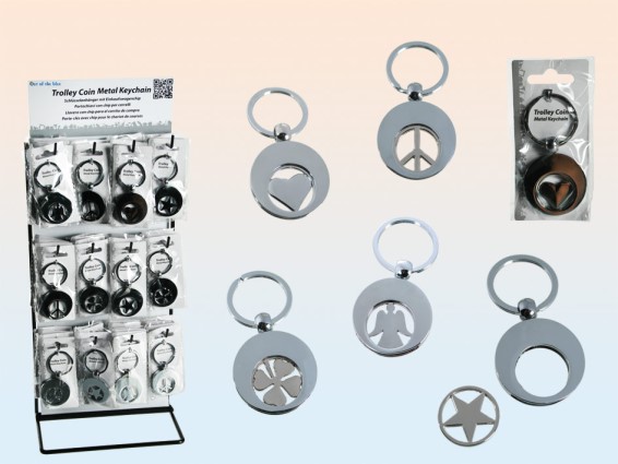 Metal pendant symbol with trolley coin