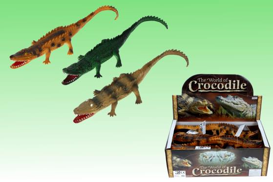 PVC crocodile 3 assorted l 32 cm (12)