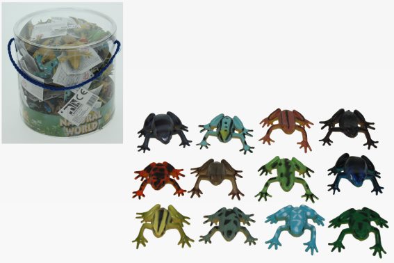 PVC frog 12 assorted l 4 to 5 cm (72)