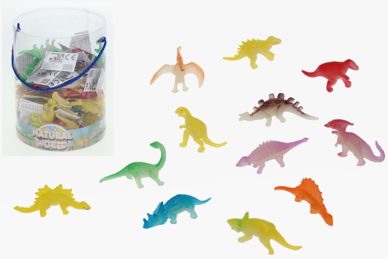 PVC dino glow in the dark 12 asst. (60)