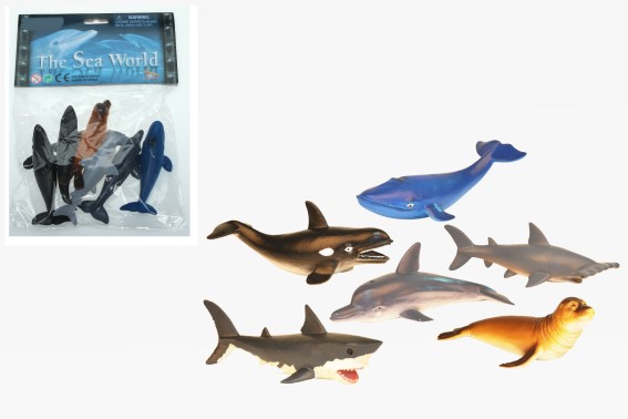 PVC sea animals in bag 6pcs set