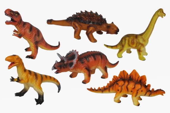 Soft PVC dinosaur 6 assorted (6)